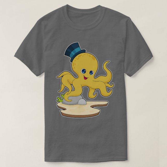 Octopus Gentleman Hat T-Shirt (Design Front)
