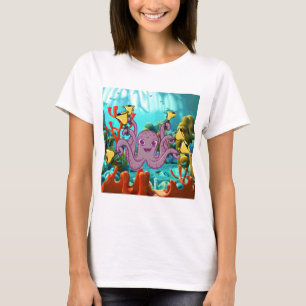 Octopus Handbell Ringer In The Sea T-Shirt