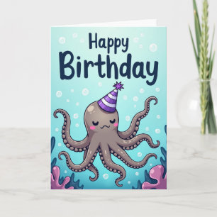 Octopus Hat Birthday Card