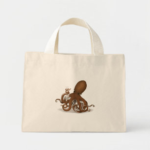 Octopus Holding Chemistry Flask Steampunk Science Mini Tote Bag