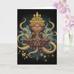 Octopus in a Crown all occasions Card