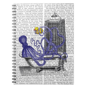 Octopus in Bath 2 Spiral Notebook