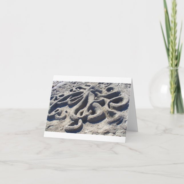 Octopus in the Sand Card (Front)