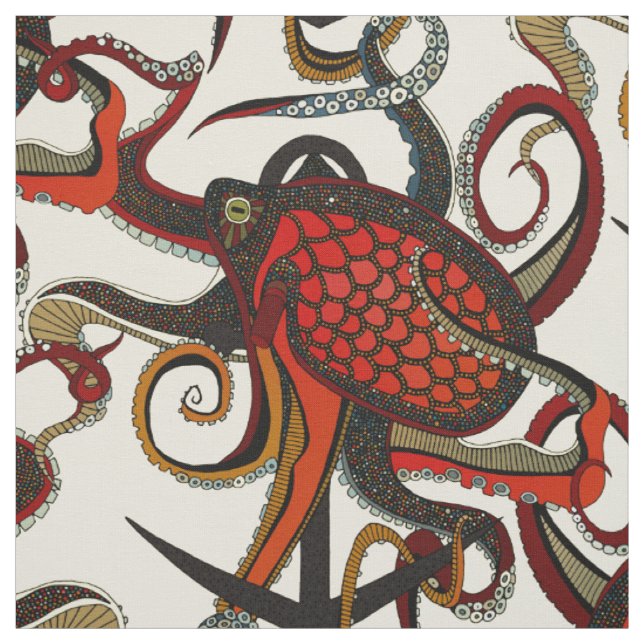 octopus ink cream fabric (Swatch)