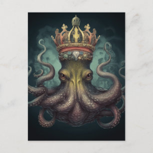 Octopus King Fantasy Postcard