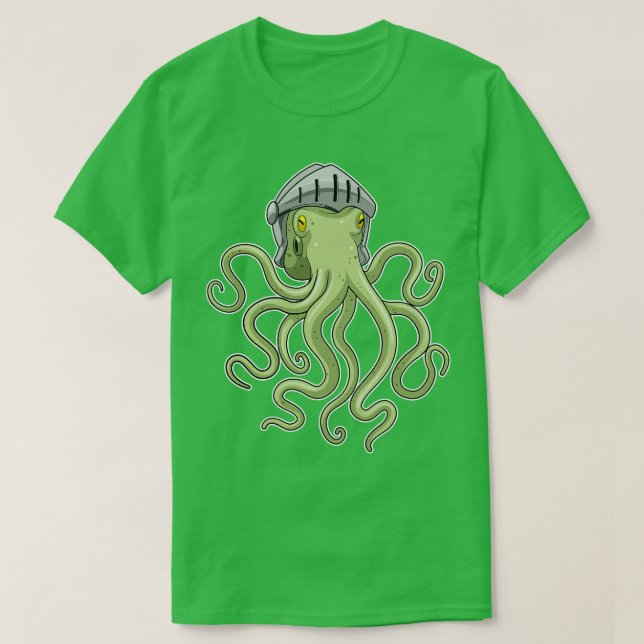 Octopus Knight Helmet T-Shirt (Design Front)