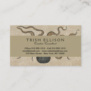 Octopus Kraken Antique Coastal Marine Wildlife Business Card