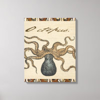 Octopus Kraken Antique Coastal Marine Wildlife