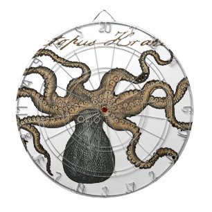 Octopus Kraken Antique Coastal Marine Wildlife Dartboard