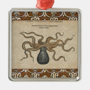 Octopus Kraken Antique Coastal Marine Wildlife Metal Tree Decoration