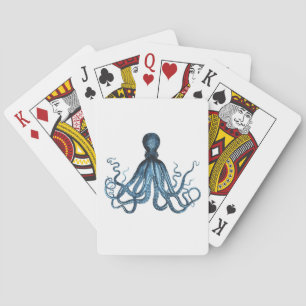 Octopus kraken nautical coastal ocean beach sea playing cards