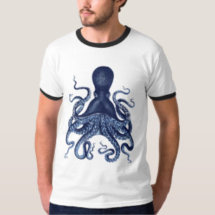 Octopus, Kraken, vintage, engraving , nautical, ma T-Shirt