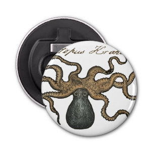 Octopus Kraken Vintage Illustration Bottle Opener