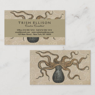 Octopus Kraken Vintage Illustration Business Card