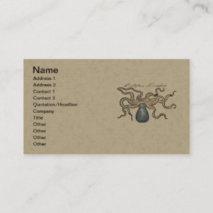 Octopus Kraken Vintage Illustration Business Card