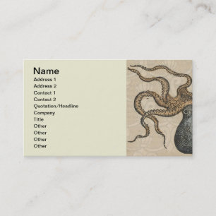 Octopus Kraken Vintage Illustration Business Card