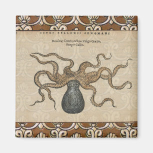 Octopus Kraken Vintage Illustration Magnet