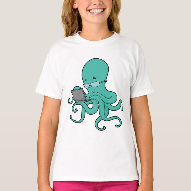 Octopus Laptop T-Shirt (Front)