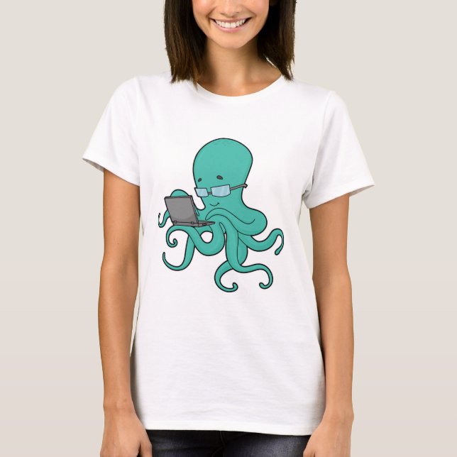 Octopus Laptop T-Shirt (Front)