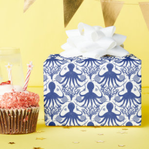 Octopus (light background) wrapping paper