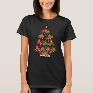 Octopus Lights Xmas Santa Octopus Christmas Tree T-Shirt