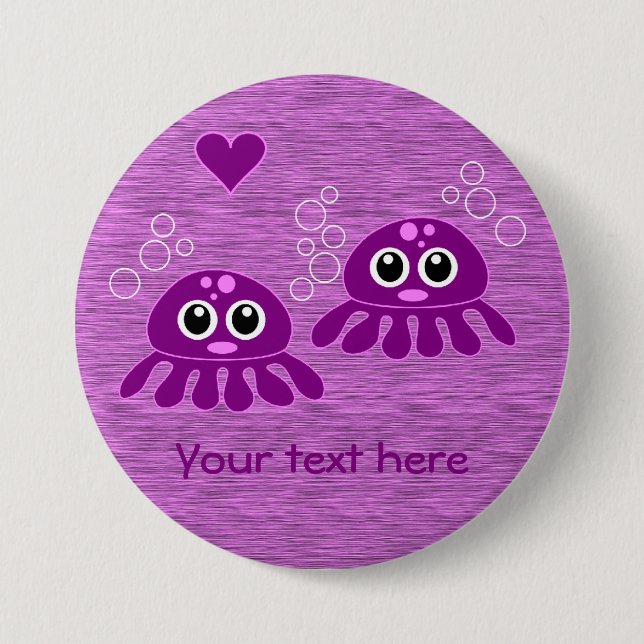 Octopus Love custom button (Front)