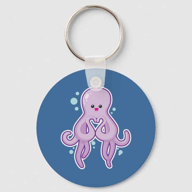 Octopus Loves You Key Ring (Front)