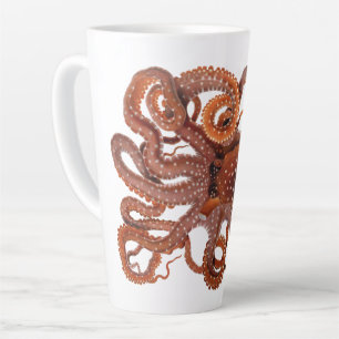 Octopus Macropus, Vintage Marine Aquatic Animals Latte Mug