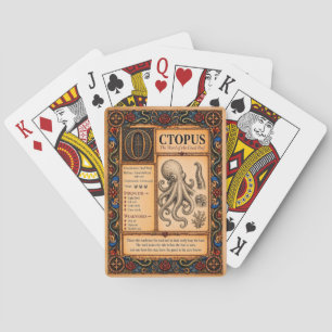 Octopus, Medieval Bestiary Art Playing Cards