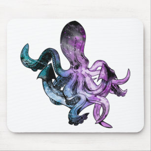 Octopus neon mouse pad