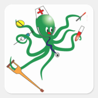 Octopus Nurse Square Sticker