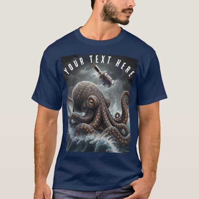 Octopus Ocean Musician  T-Shirt (Front)