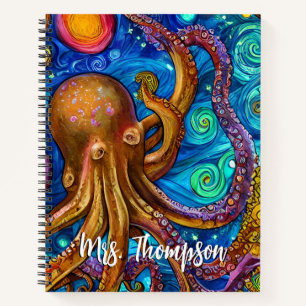 Octopus Ocean Sea Animal Personalised Name Notebook