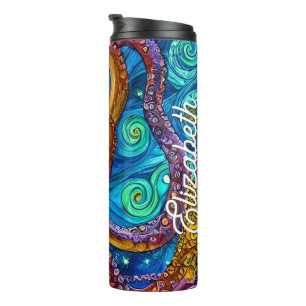Octopus Ocean Sea Animal Personalized Name Thermal Tumbler