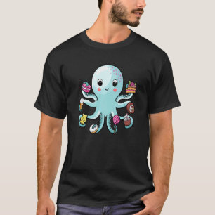 Octopus Octopus Cake Tentacles Marine Animals Chil T-Shirt