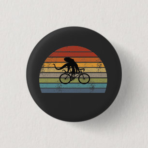 Octopus - Octopus Riding Bicycle 3 Cm Round Badge