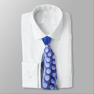 Octopus octopus squid in blue blouse tie