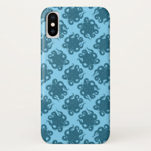 Octopus On Blue Pattern Case-Mate iPhone Case