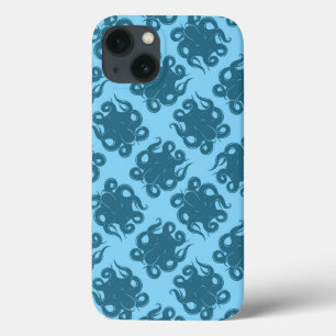 Octopus On Blue Pattern iPhone 13 Case