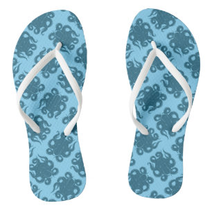 Octopus On Blue Pattern Jandals