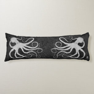 Octopus on Dark Grey - Body Pillow