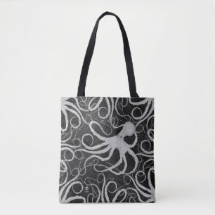 Octopus on Dark Grey - Tote Bag