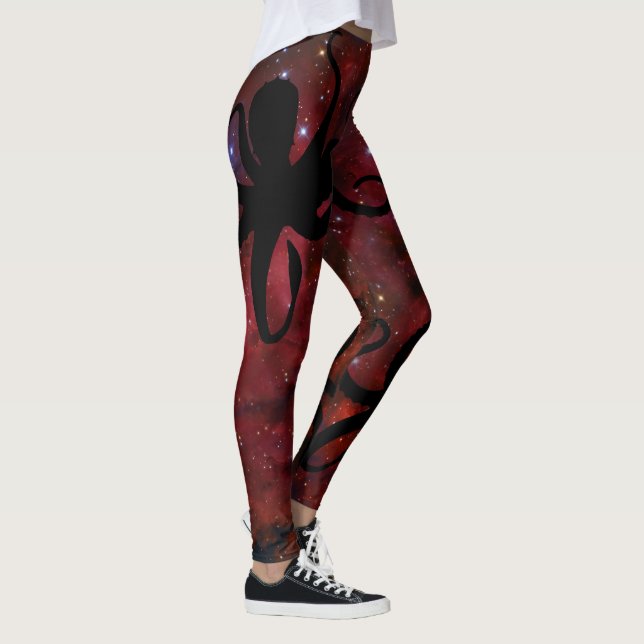 Octopus On Red Galaxy Leggings (Right)