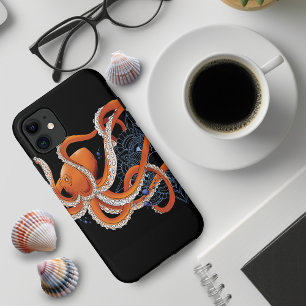 Octopus Orange Mandala Blue Case-Mate iPhone Case