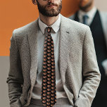 Octopus Orange Mandala Blue Tie<br><div class="desc">An orange octopus against a backdrop of black, Octopus tentacles in and around a blue mandala</div>
