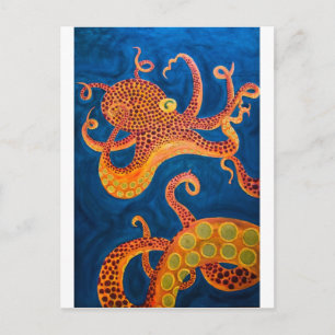 octopus painting postcard