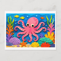 Octopus Paper Cutout Collage