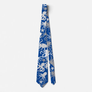 Octopus Pattern.b Blue BG Tie
