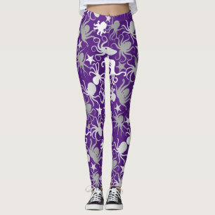 Octopus Pattern.b Purple BG Leggings