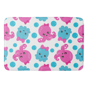 Octopus Pattern, Cute Octopus, Sea Animals Bath Mat